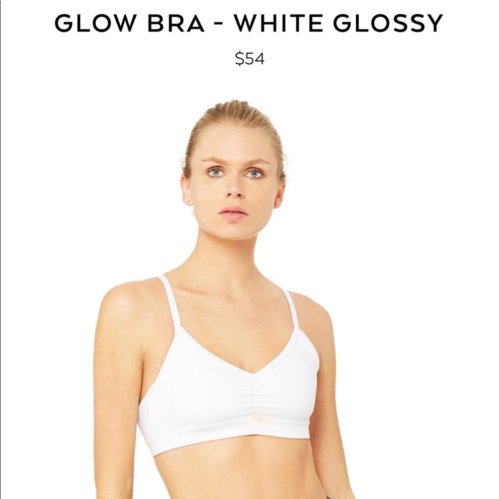 Alo yoga glow bra size xs white